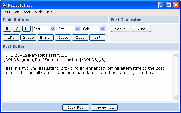 Main window - edit mode
