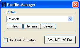Profile manager window